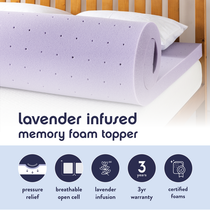 2" Memory Foam Topper with Herbal Infusion - bpmatt, 4" Ventilated Memory Foam Topper - bpmatt