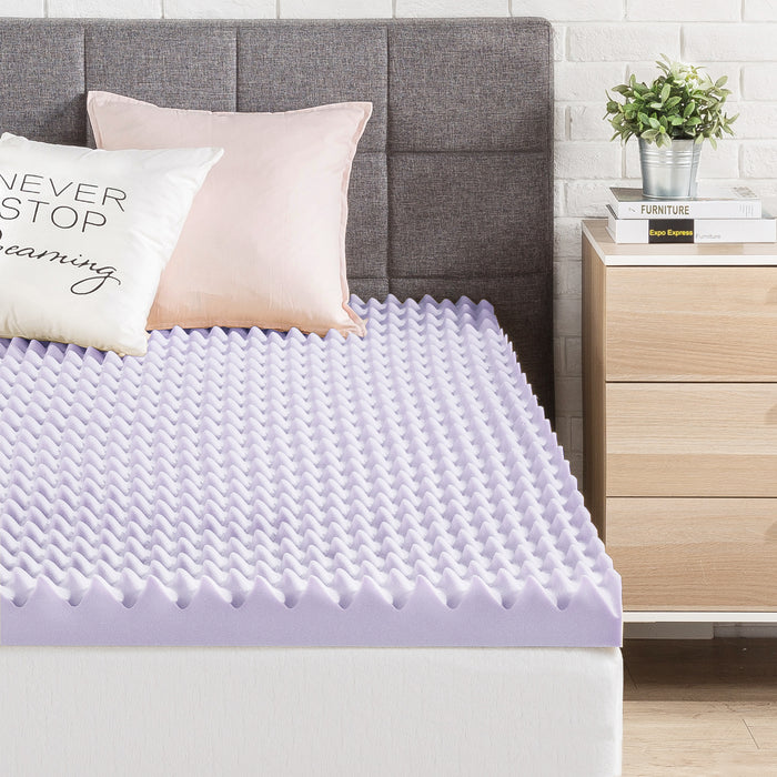 Egg Crate Memory Foam Topper with Lavender Infusion - Best Price Mattress