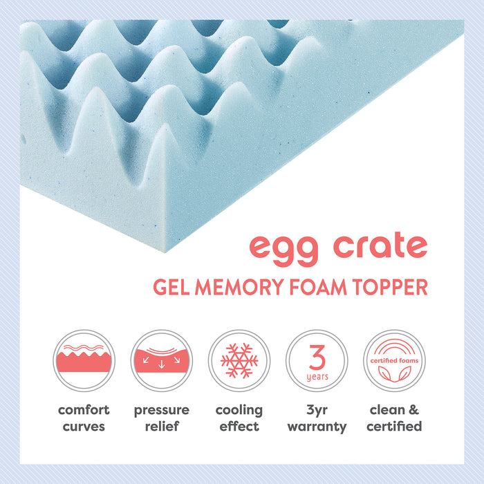 4" Egg Crate Memory Foam Topper with Infusion - bpmatt