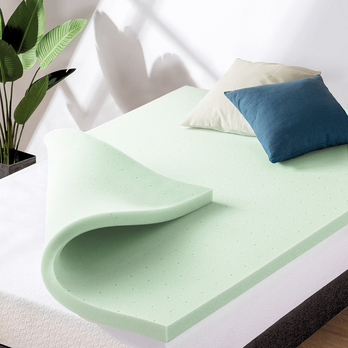 Ventilated Memory Foam Topper with Green Tea Infusion