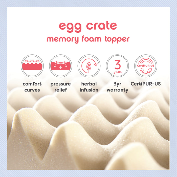 Egg Crate Memory Foam Topper with Copper Infusion