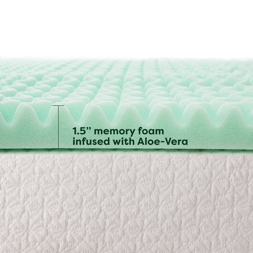 1.5" 5-Zone Memory Foam Topper with Aloe Infusion - bpmatt