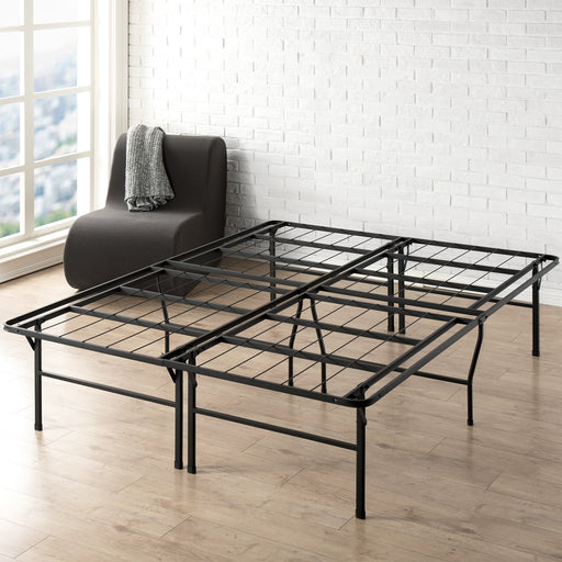 14"-18" Bifold Metal Platform Bed with Heavy Duty Steel Slats - bpmatt