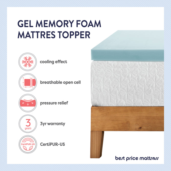 1.5"-4" Cooling Gel Ventilated Memory Foam Topper - bpmatt